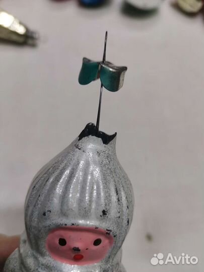 Ёлочная игрушка СССР Девочка в шубке (Ч)