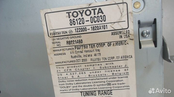 Магнитола Toyota Tundra, 2000