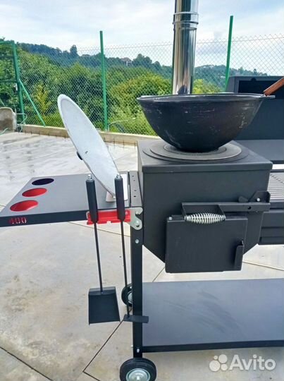 Мангал гриль барбекю коптильня печь комплекс