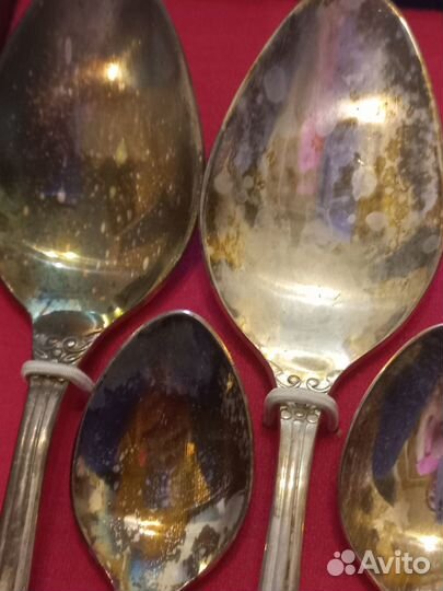 Набор столовых приборов мельхиор с серебром СССР
