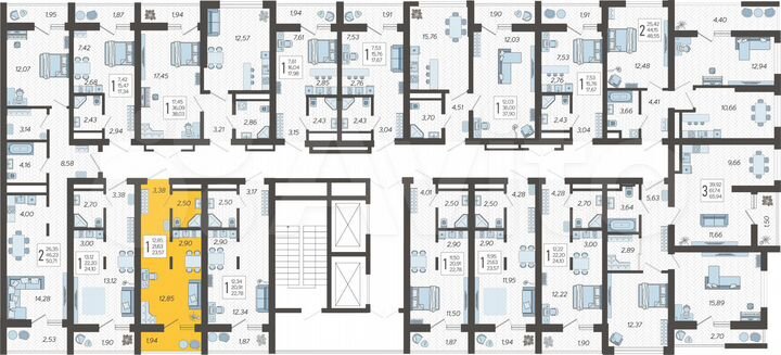 Квартира-студия, 23,6 м², 6/19 эт.