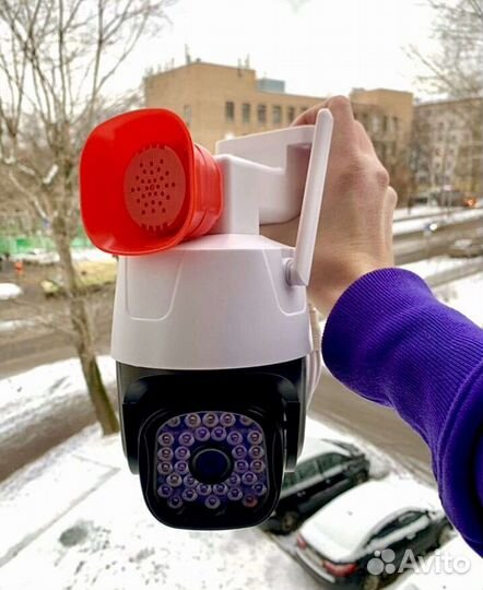 Камера видеонаблюдения 4G 8мп с громкоговорителем