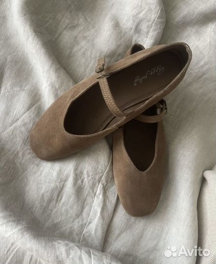 Балетки замшевые