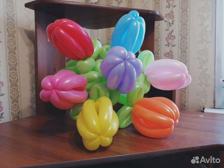 Букет из шаров Тюльпаны, Ромашки, Розы