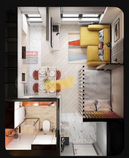 1-к. квартира, 35 м², 22/26 эт.