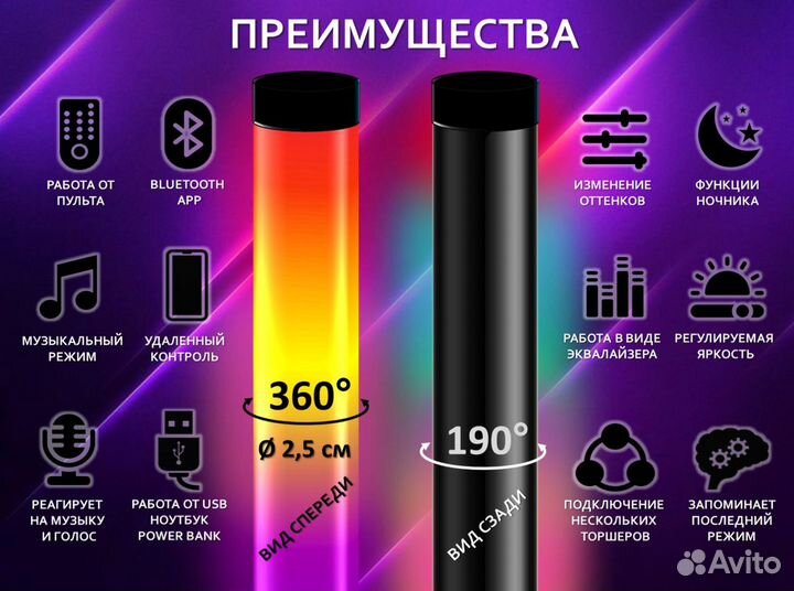 Торшер rgb, лампы rgb, светильник rgb