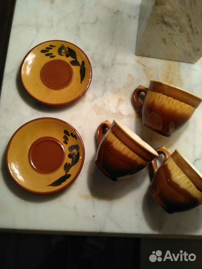 Керамика, десертный сервиз, винтаж