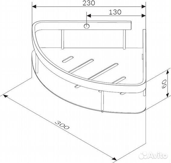 Полка AM.PM Sense L A7454122 угловая, черная