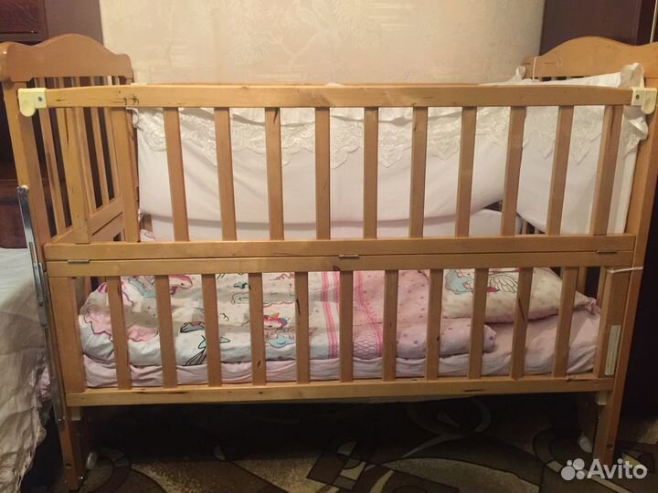 Детская кроватка с матрасом сборка за 2 мин