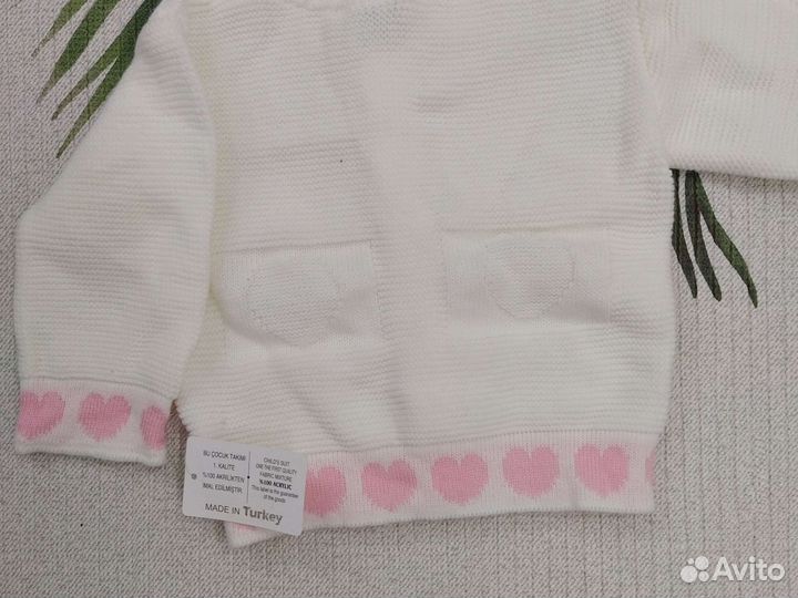 Новый вязаный костюм детский 74