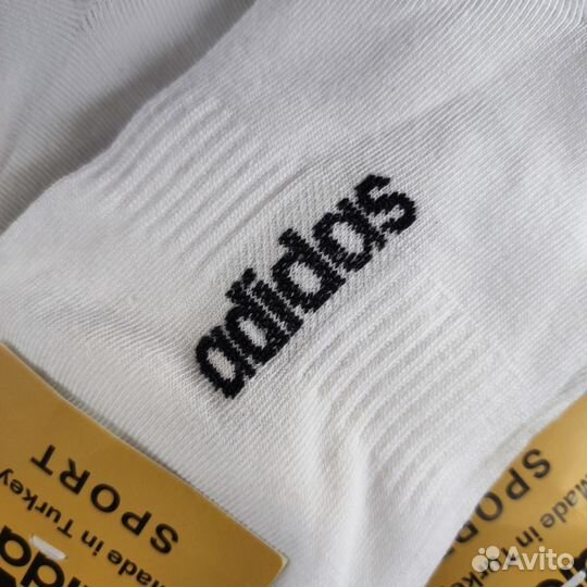 Носки короткие белые Adidas 10 шт