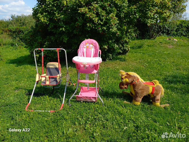 Стул для кормления качели и лошадка