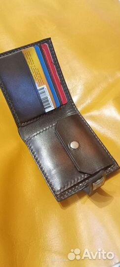 Кошелек мужской кожаный ручной работы