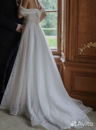 Белое длинное платье 46