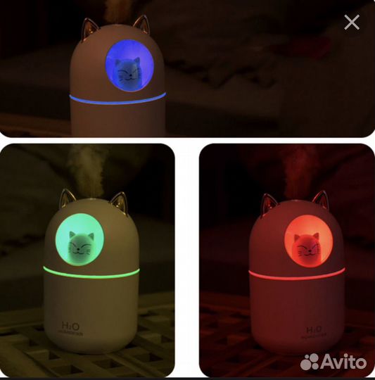 Очиститель воздуха с подсветкой в разных цветах