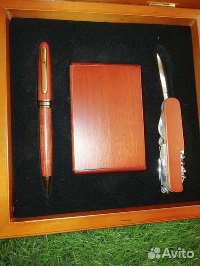 Подарочный набор ручка, нож и визитница