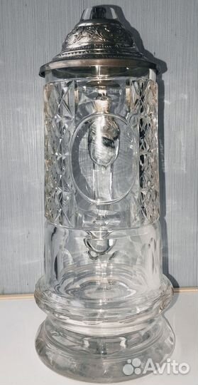 Антикварная пивная кружка на ножке Германия 1890 г