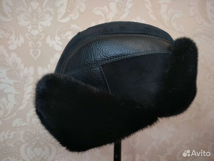 Норковая шапка мужская ушанка