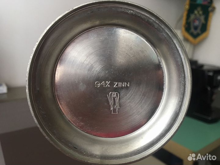 Пивная кружка gerz с крышкой из олова. Винтаж