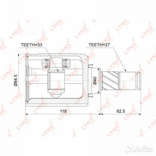 Lynxauto CI-3732 шрус внутренний перед лев