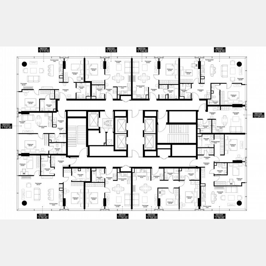 4-к. квартира, 126,6 м², 17/37 эт.