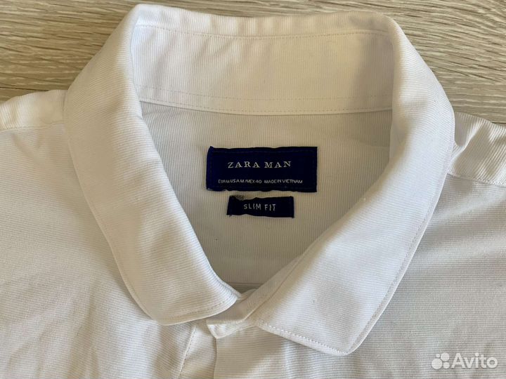 Мужская рубашка белая zara