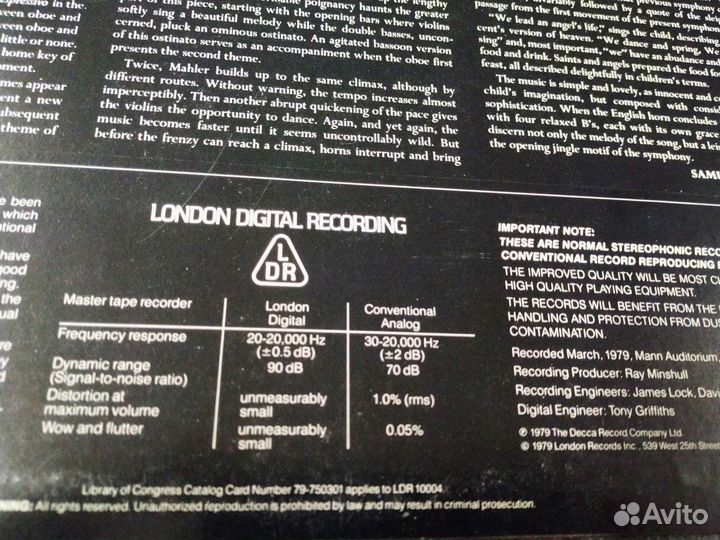 Mehta Mahler аудиофильный винил США