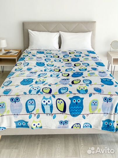 Ткань велсофт Совы для покрывал и игрушек - опт
