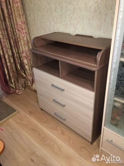 Комод для пеленания шимо темный+светлый, наличие