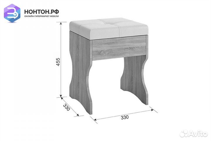 Пуф Виктория-1 белое дерево