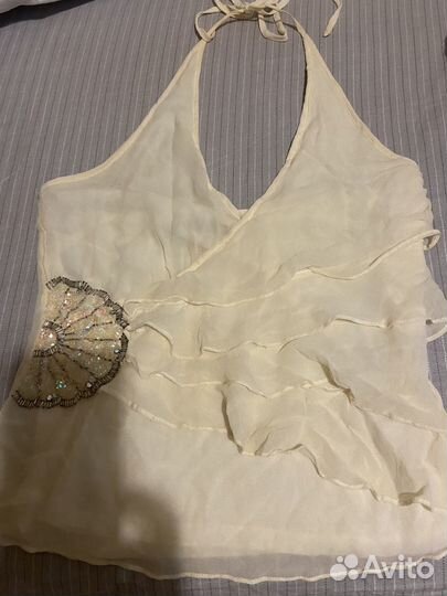 Шелковый топ/ лонгслив Max&Co лен