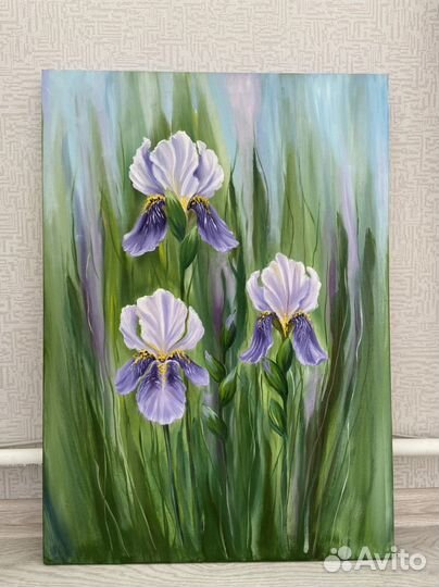 Картина маслом ирисы