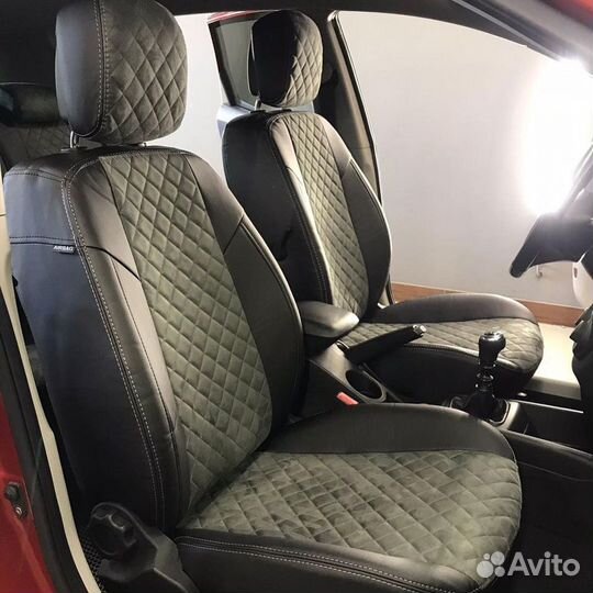 Чехлы Автопилот Ceed1 07-12 Черн с Сер альк ромб