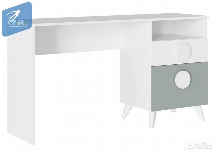 Кубо Стол письменный Белый (гладкий) Грин Грей Соф