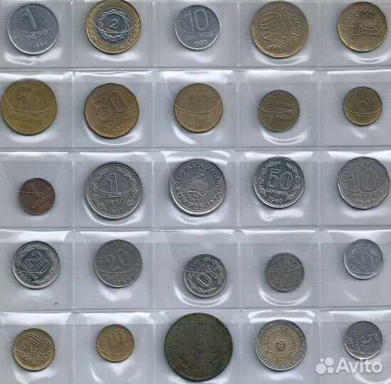 Монеты Южной Америки и Сингапура
