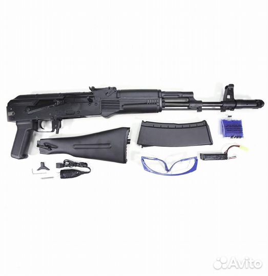 Орбиз автомат RX AK-74MN / нейлон, метал. детали / черный / 10+ / orbeez