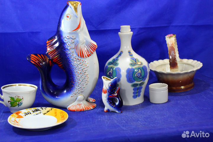Фарфоровая статуэтка рыбки сервиз чашка ваза