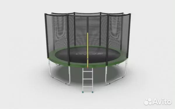 Батут EVO jump External 12ft (зеленый) с внешней с