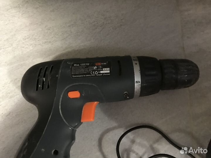 Аккумуляторный шуруповерт Prorab 1222 k2 дрель