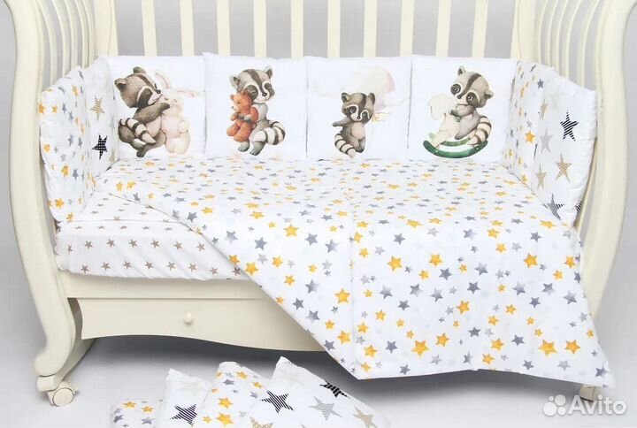 Комплект в кроватку Подушкино Панно «Енотик с игру