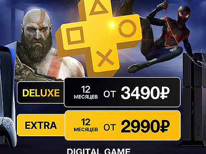 Подписка PS Plus Deluxe Extra 12 месяцев (Шеринг)