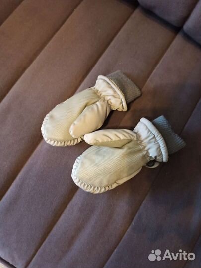 Варежки зимние непромокаемые детские на 2-3 года