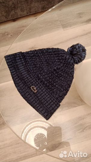 Шапка вязаную кашемир шерсть Лакост оригинал