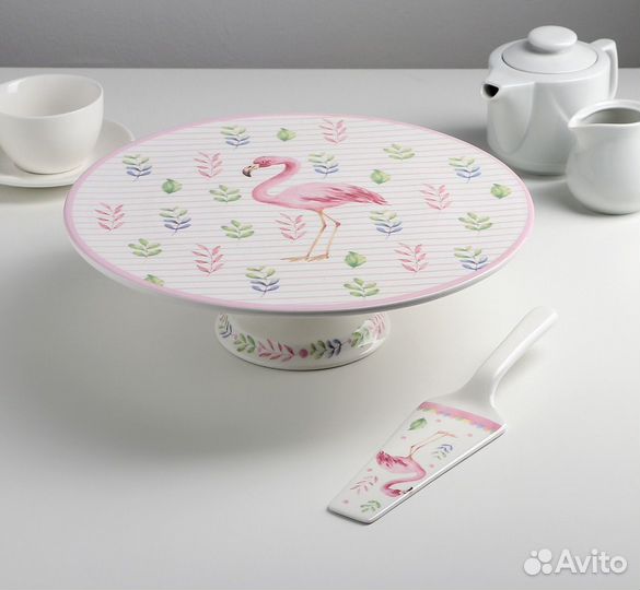 Тортовница на ножке Фламинго Посуда