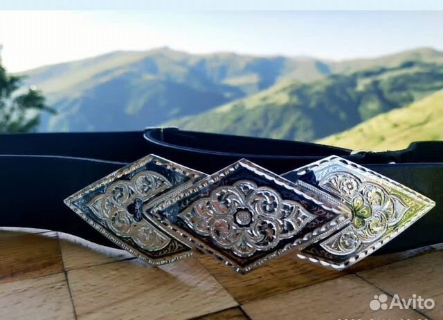 Мужской кожаный ремень ручной работы