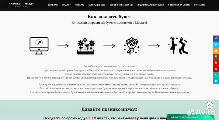 Готовый успешный интернет магазин цветов, 6 лет