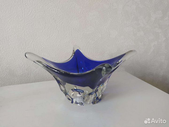 Ваза для фруктов цветное стекло