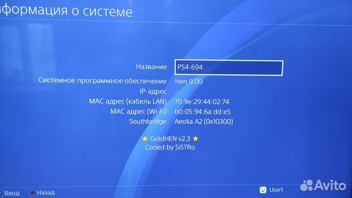 Sony PS4 прошитая Hen 9.00