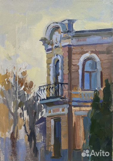 Картина маслом «городской пезаж»