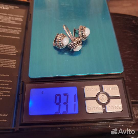 Винтажные серьги и кольцо с опалитом